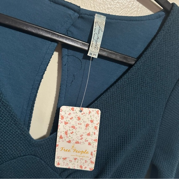 Free People Teal Fit and Flare Mini Dress - Picture 2 of 4